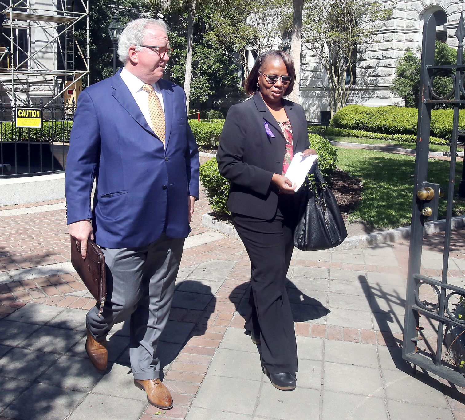Felicia Sanders leaves the federal courthouse